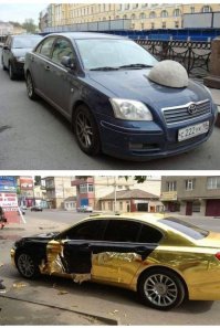 Технология эксклюзивной покраски автомобилей на примере вывески