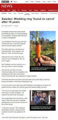 Вы не одиноки в своем везении :).
Найти обручальное кольцо через 16 лет помогла морковка