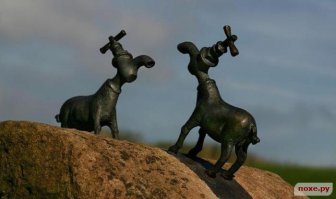 А это про наши пробки на дорогах..называется "Встретились два крана"