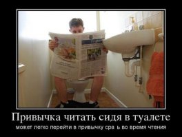 Благодаря правильно подобранной литературе в туалете можно получить высшее образование:)