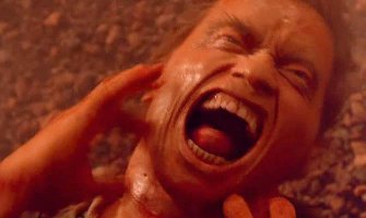 Судя по открытому рту - он выдохнул