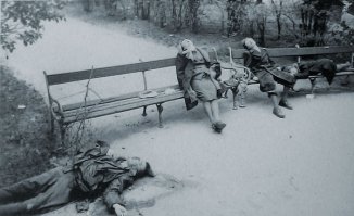 Это не массовое самоубийство, а убийство. Другой ракурс, рядом лежит виновник, вот он самоубился, застрелив свою семью, так что содержание и заголовок теряют всякий смысл.