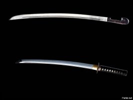 Я европейское понятие катана вообще принципиально отличается от японского понятия.
И во всём мире катана мечь. Даже ваша Вики начинается со слов КАТАНА - ДЛИННЫЙ ЯПОНСКИЙ МЕЧ!
Да любой клинок изначально нож. 
А потом они сильно отличаются?