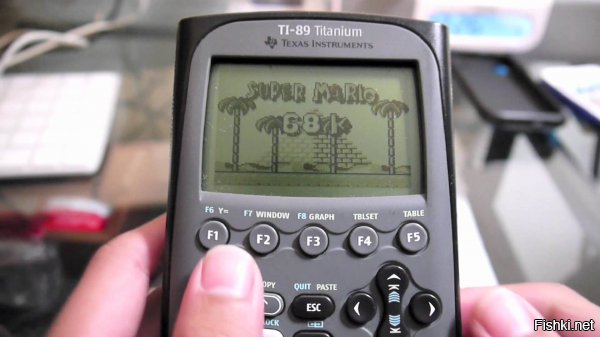Это крутой чувак!
А я до сих пор играю на калькуляторе МК-51(электроника)!
Да, на нём можно играть, крутая штука:


А когда хочется супер графики и спецэффектов, то врубаю калькулятор TI-89(Texas Instruments):
     

Да, я мажор...