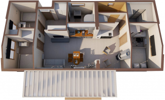 Вот такую дачку хочу))
Как раз концепция большой Living Room
и маленькие комнатушки-bedroom`ы