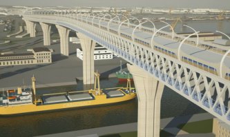 Над Морским Портом проходит этот участок ЗСД.
Там КантейнероВозы должны Проходить, с запасом на СуперКрнтейнеровозы, наверно. !