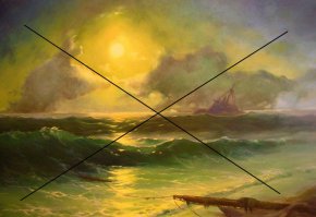 Зачем делать пост ,если не разбираешься в теме? Две фотографии - жалкие попытки изобразить что-то похожее на картины Айвазовского . Фамилию не буду указывать.