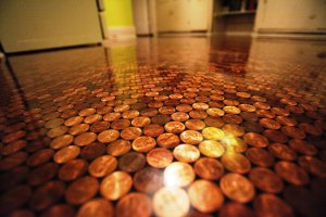 Вообще то из монеток пол получается шикарный