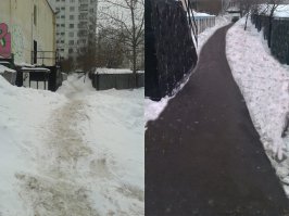 Тенденция однако. 

Новый способ от московских педо-чиновников.

Столичный житель и блогер уличил столичные власти в использовании редактора Photoshop при уборке снега. Так, по словам интернет-пользователя, чиновники в ответ на его жалобу о плохой очистке одной из улиц опубликовали на официальном госпортале отредактированную фотографию.

С жалобой в адрес местных властей одного из района Москвы обратился член молодежной палаты района Орехово-Борисово в Москве от КПРФ Юрий Урсу. Его обращение от 29 января 2013 года по-прежнему опубликовано на официальном сайте портала «Наш город». В нем молодой политик жалуется на неубранную пешеходную дорожку.