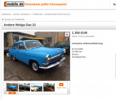 И ЧО?
Да куча олдкаров продается за копейки.
У кого есть гараж и свободное время, резвятся.

Актуальные объявления с mobile.de