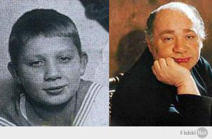 Евгений Леонов с сыном Андреем.  И в своём детстве.