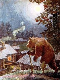 Сказка про медведя на липовой ноге:
Скрипи-скрипи нога,
Скрипи липовая...