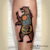 Каждый сам решает, что наколбасить на себе. Я к примеру вот так свою ногу расписываю, мне нравится, а мнение кого-то в этом вопросе меня не интересует. Мое тело - мое дело!