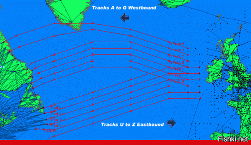 Ты в обоих случаях через Атлантику летел.
дело в NOTAM
на картинках видно как проложены трассы