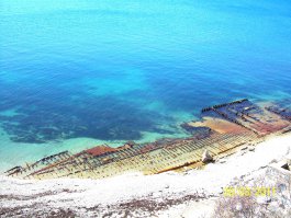 К сожалению, корабли умирают заброшенными, ничейными, отказниками. Собственники груза и владельцы самого парохода долго и нудно судятся за то, кто платит последние расходы: на спасательные операции, страховки, компенсации. А пароходы стоят годами. Это для международных. Со "своими" все еще печальнее...
На фото: остов греческого парохода, неск. десятилетий стоявшего у наших берегов и турецкий пароход, выброшенный на мель еще 2007 г. (примерно)