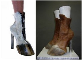 Странно,что китайцы их только сейчас на выставку привезли.Очень древняя модель(6 лет ей точно есть).Обычно они сразу подделывают:) Этой осенью-зимой у дизайнеров копытца в моде