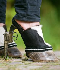 Странно,что китайцы их только сейчас на выставку привезли.Очень древняя модель(6 лет ей точно есть).Обычно они сразу подделывают:) Этой осенью-зимой у дизайнеров копытца в моде