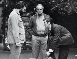 Марлон Брандо и Аль Пачино на съемках крестного отца.