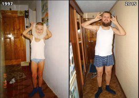 за 20 лет бороду отрастил и обои поклеил