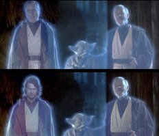 Есть еще один, очень раздражающий меня момент. В оригинальном 6-ом эпизоде - "Возвращение джедая", Дарта Вейдера без маски, сыграл Себастьян Шоу и в финальной сцене, среди трех призраков, был именно он. Я считаю крайне несправедливым, что его заменили на Хейдена Кристенсена.