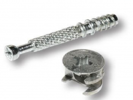 Я бы крепил на такие вот мебельные винты с  эксцентриками: