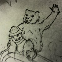 Интересно, если бы сели на него и катались. Ему было бы приятно?