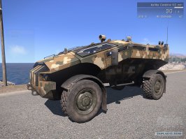 Дизайн для фантастического боевика в самый раз, но человек сто пятьдесят могут свободно повиснуть на всех этих "ручечках" и "скобочках". При разгоне пикетов это будет не забавно и половину  упавших водила раздавит не заметив.
 Ограничение видимости и дистанции работы с крыши и бортов минимум пол десятка метров. Наиболее опасные митингующие вне этой зоны, под бортом и уязвимы только для водителя, колесами.
 Да и какое нибудь бревнышко или просто лом, будучи всунуты в переднюю колесную арку, могут крепко заблокировать управление и хер его вытащишь при пикетчиках.

БТР-152 гораздо практичнее, удобнее и надежнее.