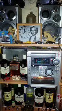 У меня другая реликвия конца 90-тых в комоде хранится в идеальном состоянии...Panasonic SA-AK5...(следующий его вариант был уже без кнопок кассетных дек)...куплен на первую зарплату, потому и храню...через 10 лет купил с женой SAMSUNG с тремя дисками...он хоть и "моложе" но CD лоток парится и звук жене сразу не понравился..."тупой" а у первого "мягкий" и "более объёмный"...Самсунг отнёс в гараж, там всё-равно под какой долбёж бухать