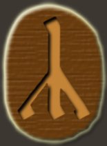 Руна Чернобога — божества, образующего дуальную пару с Белбогом. Если руна Белбога представляет силы, стремящие мир к абсолютному Порядку, то руна Чернобога связывает нас с силами, ведущими Мир к абсолютному Хаосу. Было бы абсурдом ассоциировать Белбога с «добром» и Чернобога — со «злом». Взаимодействие центростремительных и центробежных сил суть залог Равновесия, читай — залог самого существования мира.