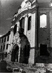 Остов здания Воронежского сельскохозяйственного института. Июнь 1943 года.