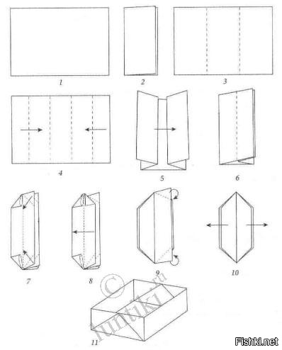 Коробочка из бумаги оригами пошагово схема простая