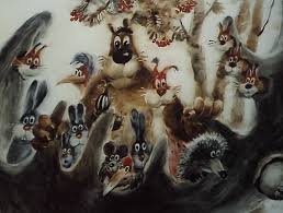 "Добро пожаловать". Мультфильм рисованный красками по стеклу.