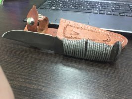 К теме ножей из железнодорожного костыля!