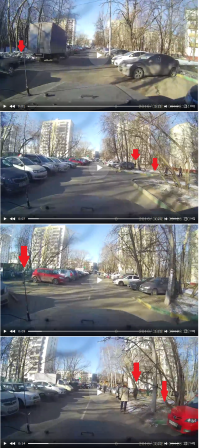 Переключите качество видео на HQ и откройте на весь экран. Два тротуара по обе стороны дороги имеются. И по ним даже пешеходы идут. Тот что справа потом заканчивается и люди переходят на другую сторону. Посмотрите внимательнее.