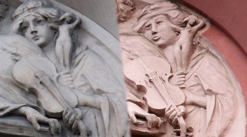 Это даже не титанический труд. Люди совершили невозможное, возродив из пепла такую махину. Низкий поклон реставраторам. И тем больнее видеть, как этим занимаются "черноголовые" мастера. Лепят то, чему десятилетиями учатся...