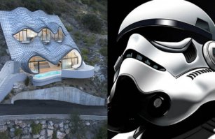 Оригинальный особняк в форме морской волны