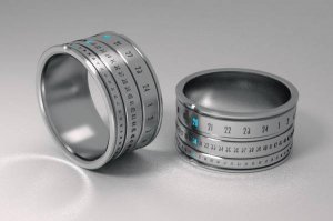 Часы в виде кольца на палец.