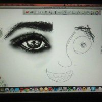 Рисовал глаз дня два, а потом нервы и терпение закончилось