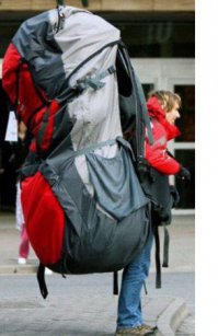 Сразу представил) По-моему, поездка до полянки на машине это никакой не поход.