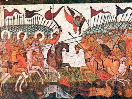 Ой, бредятина то какая. И насчет картинки - разуй свои смотрелки и посмотри что делает ангел и кому он помогает в битве.