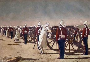 А так англичане казнили сипаев , после подавления восстания