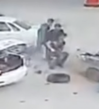 "едва не сбив водителя", нормально так, едва!