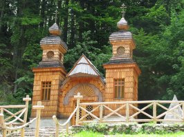 The Russian Chapel on the Vršič pass (Slovene: Ruska kapelica na Vršiču) is a Russian Orthodox chapel located on the Russian Road on the northern side of the Vršič pass in northwestern Slovenia. The chapel, dedicated to Saint Vladimir, was built by Russian prisoners of war engaged in forced labor in the area during World War I. It serves as both a war memorial and a symbolic link between Slovenia and Russia.