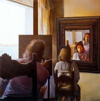 Дали вообще писал картины и со спины и сбоку. И даже свой автопортрет с затылка.