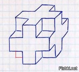 Как нарисовать куб геометрия по клеточкам