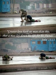 Современное.
Перевод гласит: Больше той любви никто не имеет, как кто душу свою положит за друзей своих.