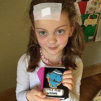 это наверное ей операцию на мозге делали, что б по веселее стала