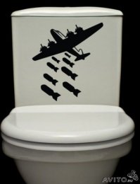 Думаю унитазик украсить, но пока не определился с рисунком...хотелось-бы конечно "Бомболюк" цвета хаки, но что-то в продаже не встречал...