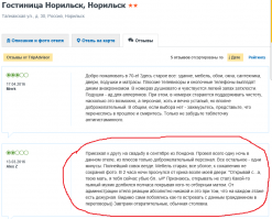 Суровый край, был там пару месяцев назад... Очень впечатлило... Как по Маяковскому: "Гвозди бы делать из этих людей...". Апофеозом стал отзыв который я нашел о гостинице "Норильск"
