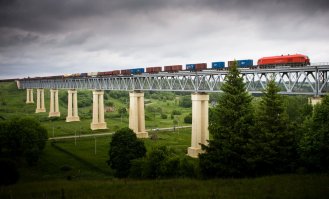 Деревянный железнодорожный мост через долину реки Дубиса в Литве. Построен в 1916 году немецкими военными. Длина 599м, высота 42м.
В 1918 вместо него построен стальной мост, взорван в 1944.
Восстановлен на новых опорах в 1951.